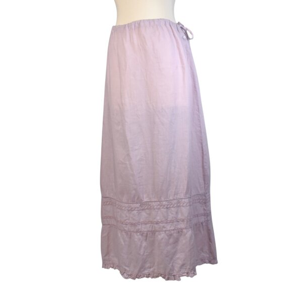 Vintage Maxi Skirt Johnny Was Dusty Lilac Drawcord S - Picture 1 of 9